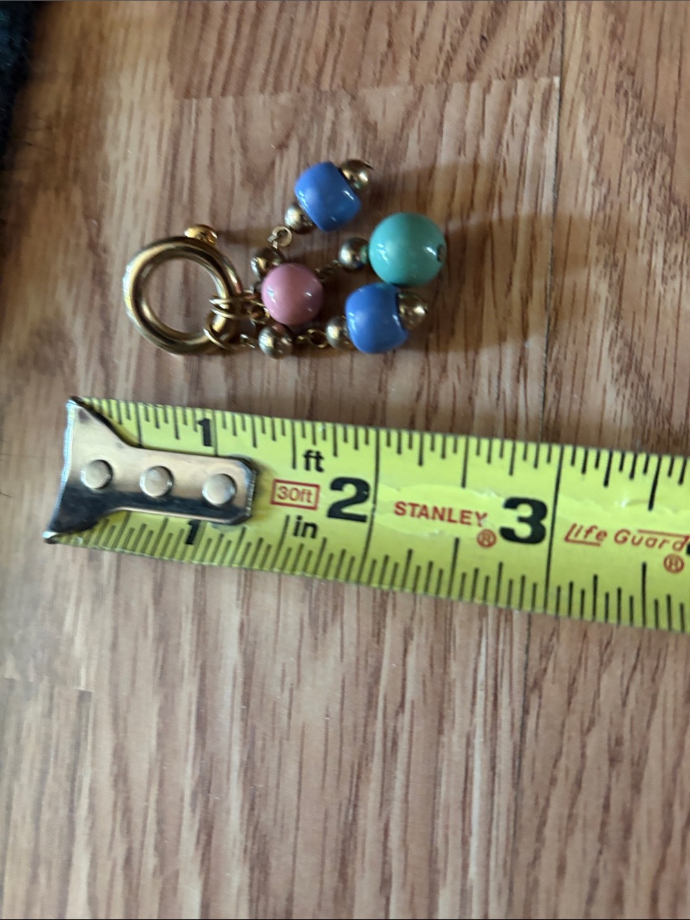 VINTAGE GRADUATED MULTICOLORED BEADED 18-21" NECKLACE AND 2" EARRING SET - Picture 6 of 8